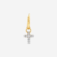Pomellato 18K Yellow Gold Diamond Mono Cross Earring OB102HB07 - THE SOLIST