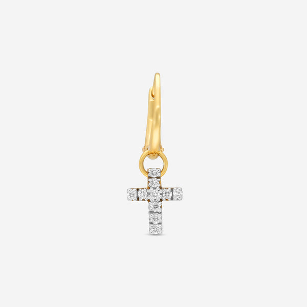 Pomellato 18K Yellow Gold Diamond Mono Cross Earring OB102HB07 - THE SOLIST