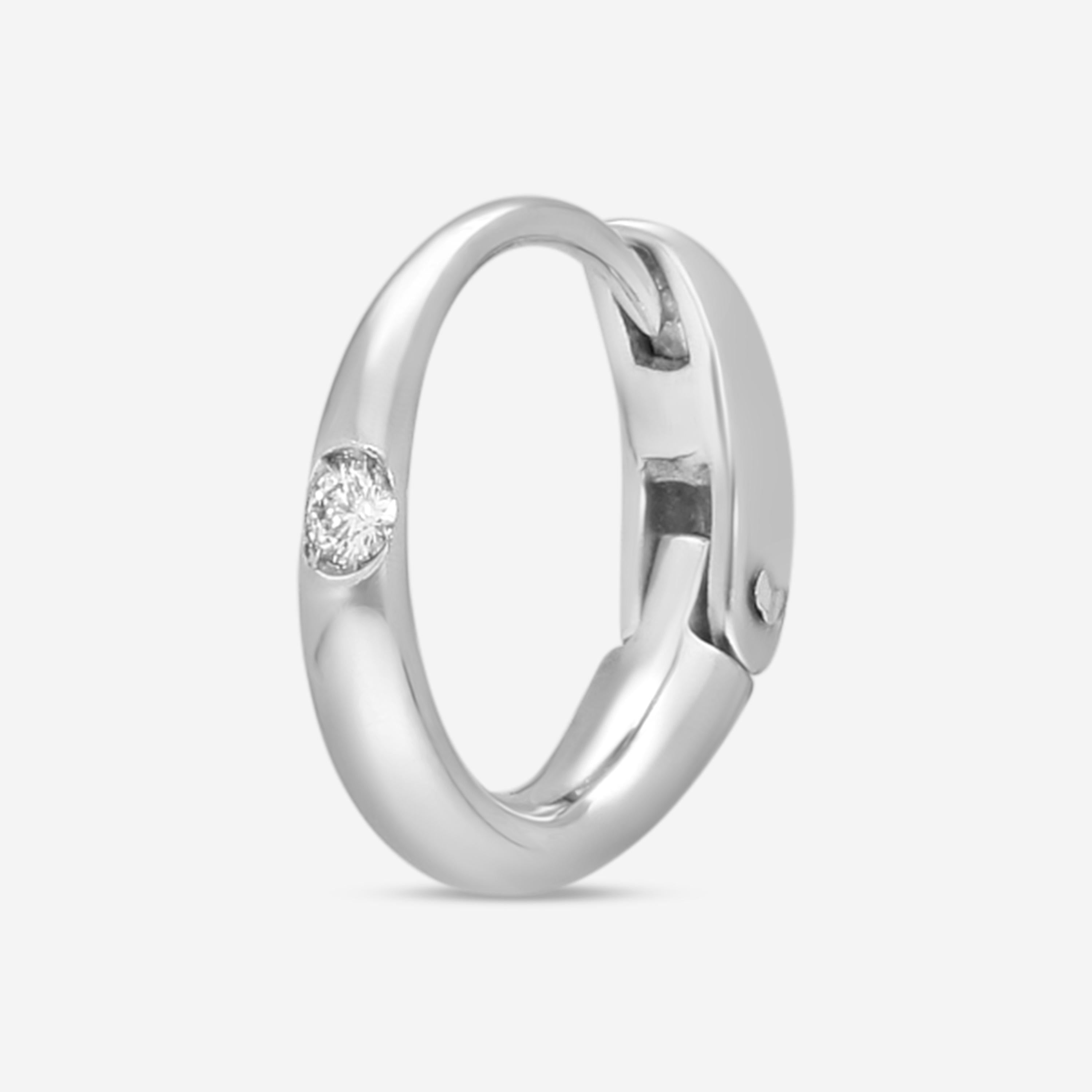 Pomellato 18K White Gold Diamond Hoop Mono Earring 0.A002-B9-H-121