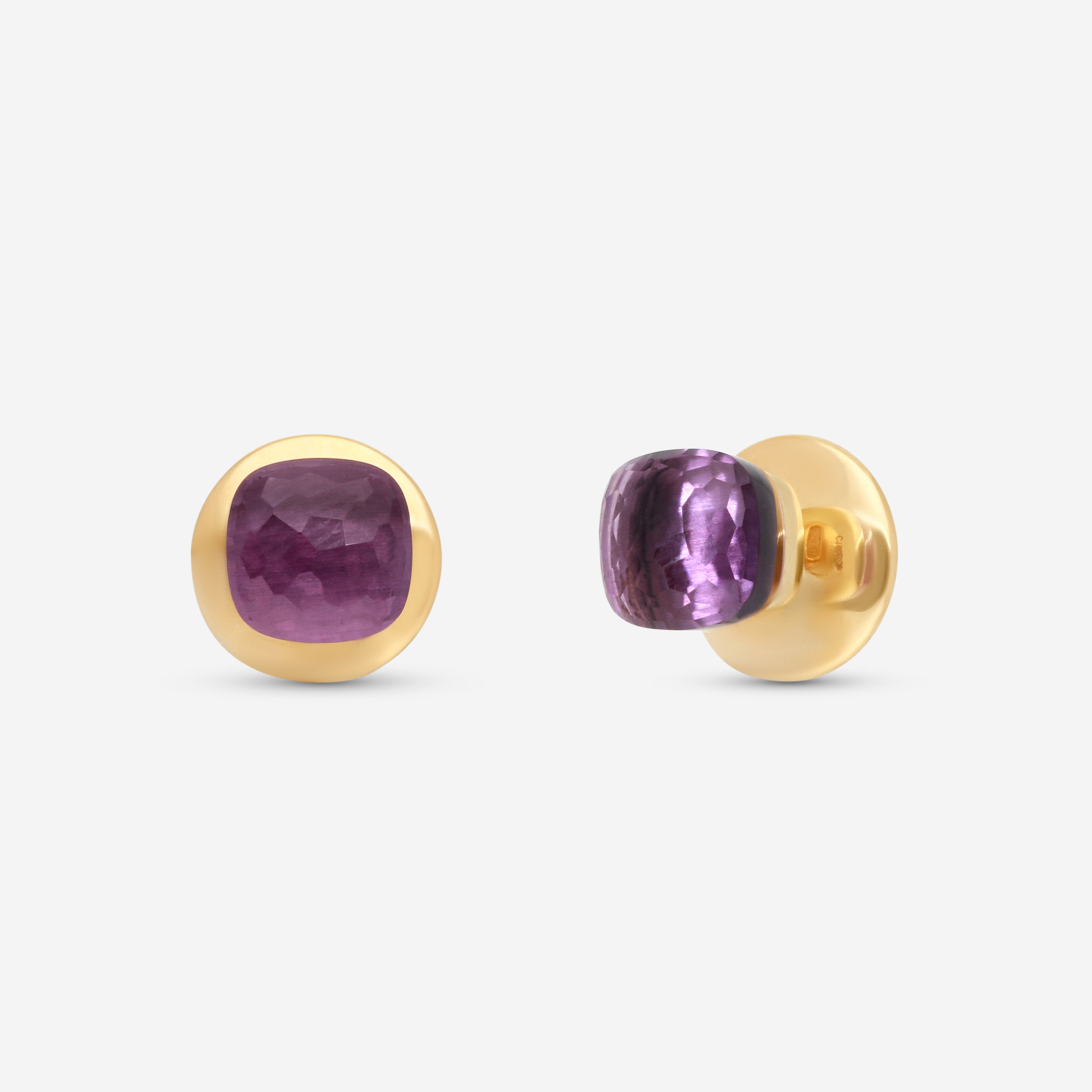Pomellato Nudo 18K Yellow Gold Amethyst Earrings A124 - THE SOLIST