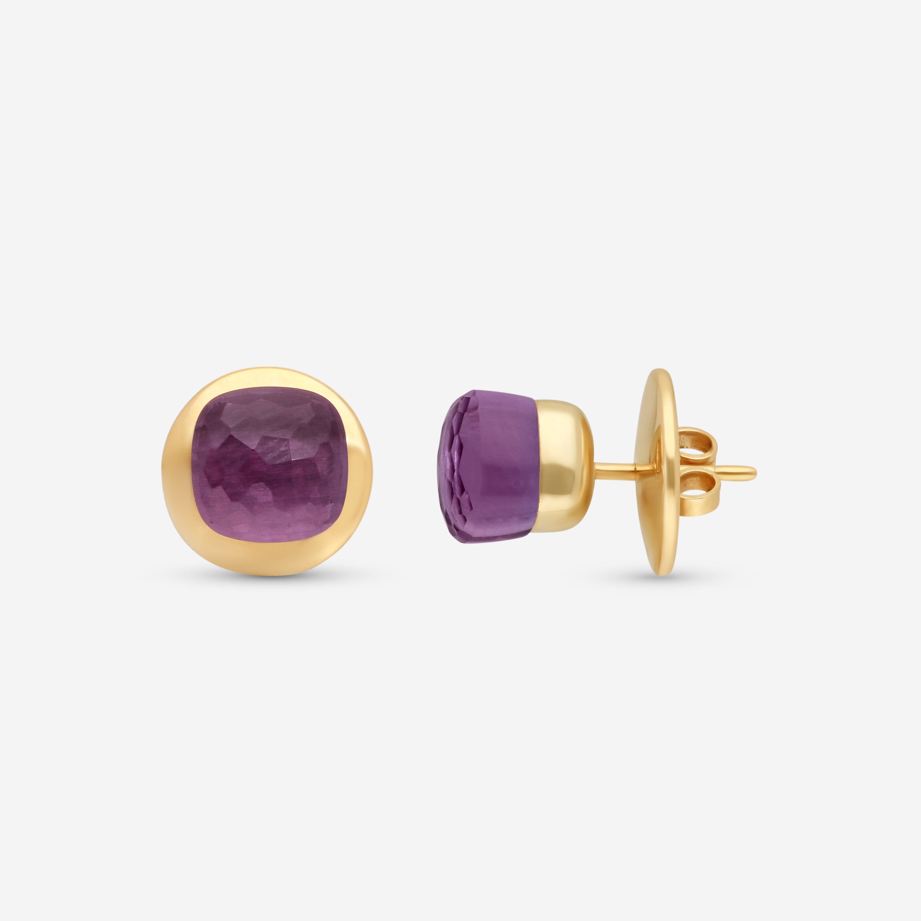 Pomellato Nudo 18K Yellow Gold Amethyst Earrings A124 - THE SOLIST