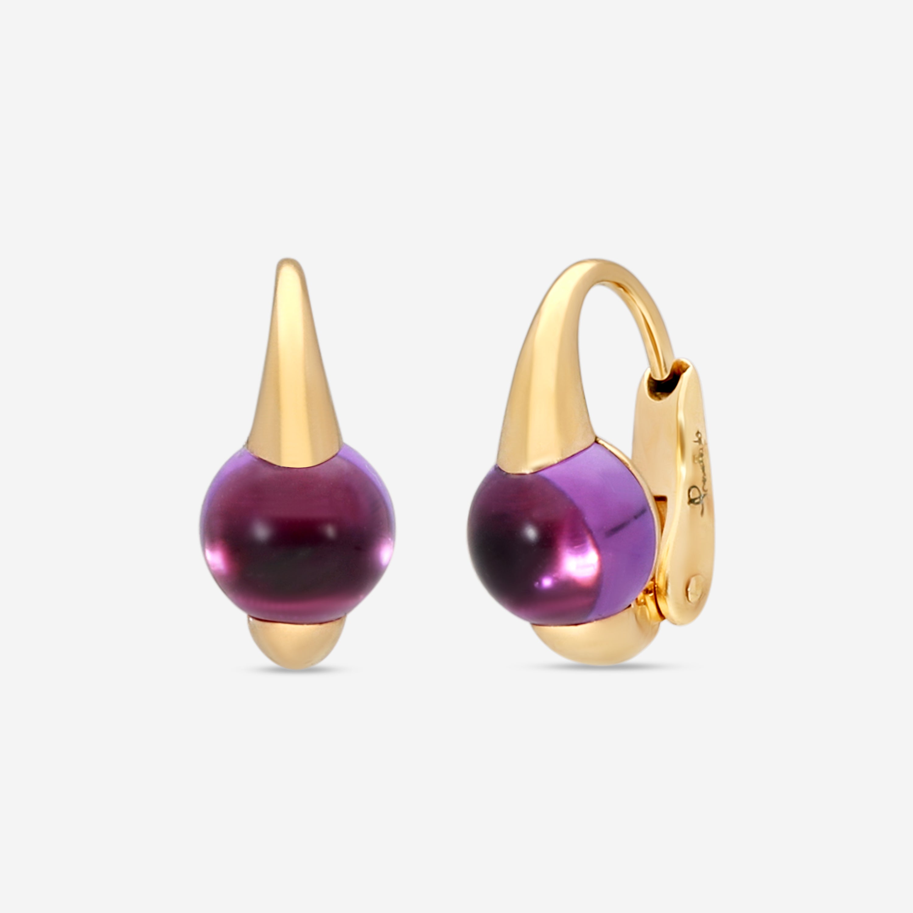 Pomellato M'ama non M'ama 18K Rose Gold Amethyst Huggie Earrings O.B004T070I-146 - THE SOLIST