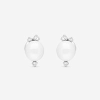 Pomellato Capri 18K White Gold White Ceramic Diamond Stud Earrings O.B609/B9/CB-149 - THE SOLIST