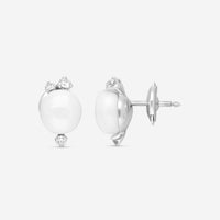Pomellato Capri 18K White Gold White Ceramic Diamond Stud Earrings O.B609/B9/CB-149 - THE SOLIST