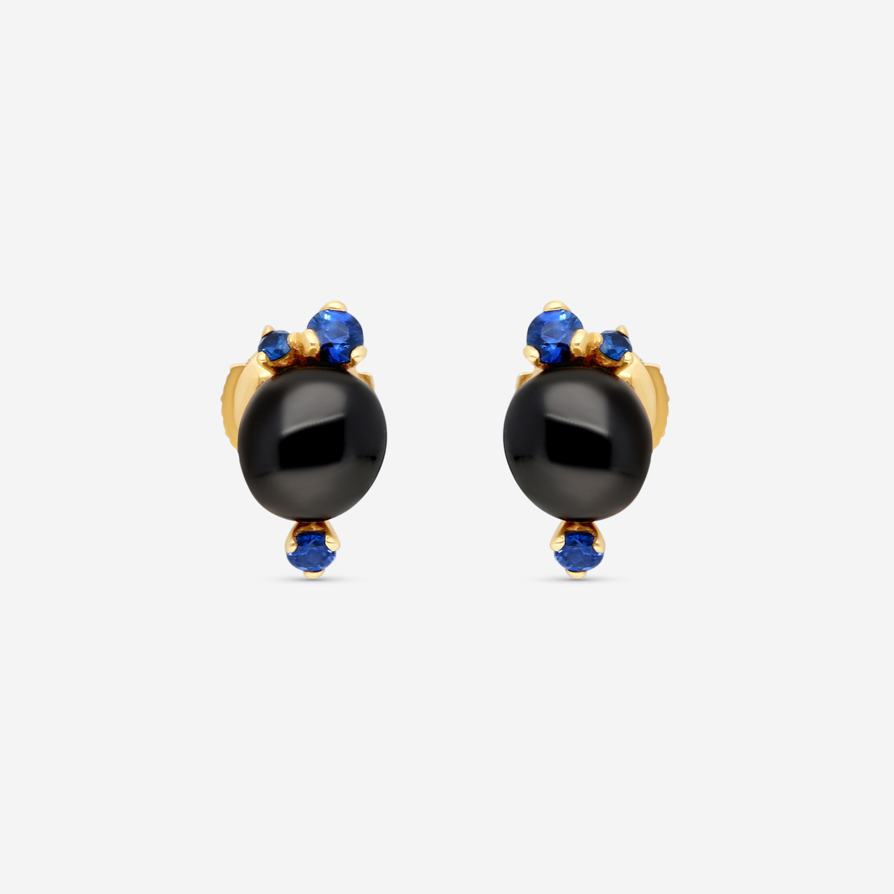 Pomellato Capri 18K Rose Gold Black Ceramic Blue Sapphire Earrings O.B612/07/CNZF - THE SOLIST