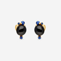 Pomellato Capri 18K Rose Gold Black Ceramic Blue Sapphire Earrings O.B612/07/CNZF - THE SOLIST