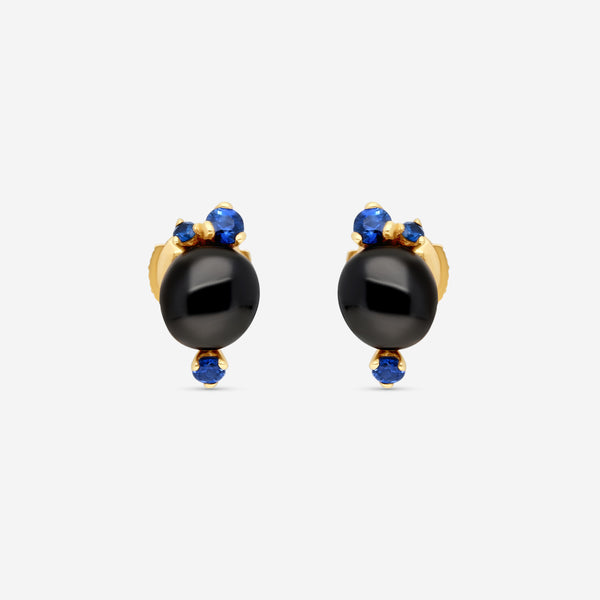 Pomellato Capri 18K Rose Gold Black Ceramic Blue Sapphire Earrings O.B612/07/CNZF - THE SOLIST