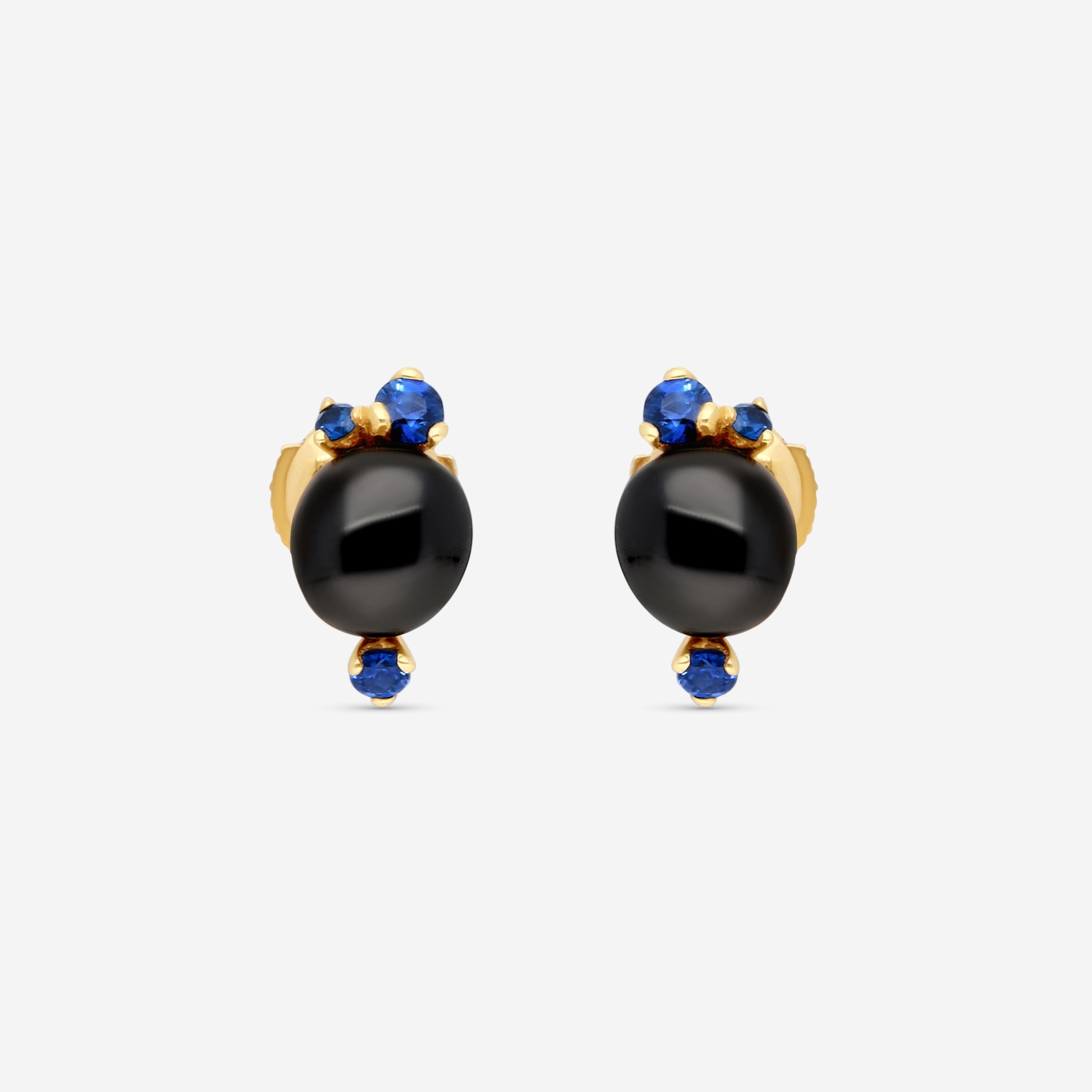 Pomellato Capri 18K Rose Gold Black Ceramic Sapphire Stud Earrings O.B612/07/CNZF-150 - THE SOLIST