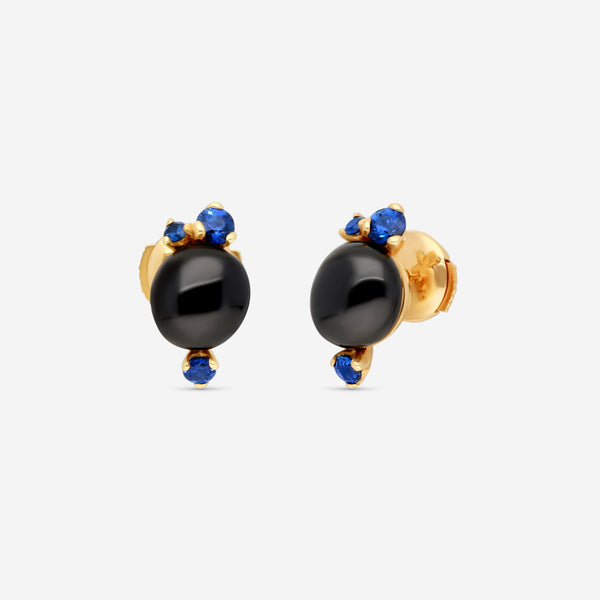 Pomellato Capri 18K Rose Gold Black Ceramic Blue Sapphire Earrings O.B612/07/CNZF - THE SOLIST