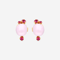 Pomellato Capri 18K Rose Gold Rose Ceramic & Rhodolite Earrings O.B612/O7/CRRU - THE SOLIST