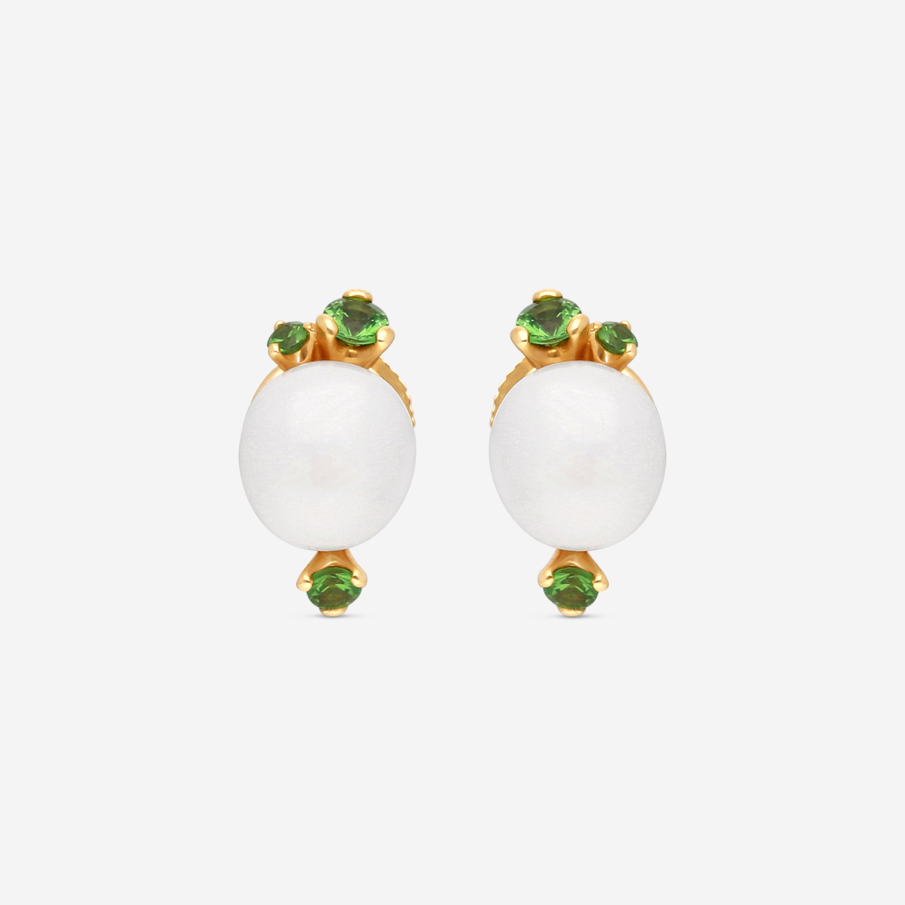 Pomellato Capri 18K Rose Gold White Ceramic & Green Tsavorite Earrings O.B612/O7/CBTZ - THE SOLIST