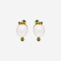 Pomellato Capri 18K Rose Gold White Ceramic & Green Tsavorite Earrings O.B612/O7/CBTZ - THE SOLIST