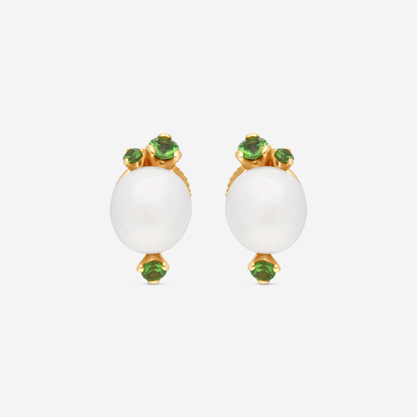 Pomellato Capri 18K Rose Gold White Ceramic & Green Tsavorite Earrings O.B612/O7/CBTZ - THE SOLIST