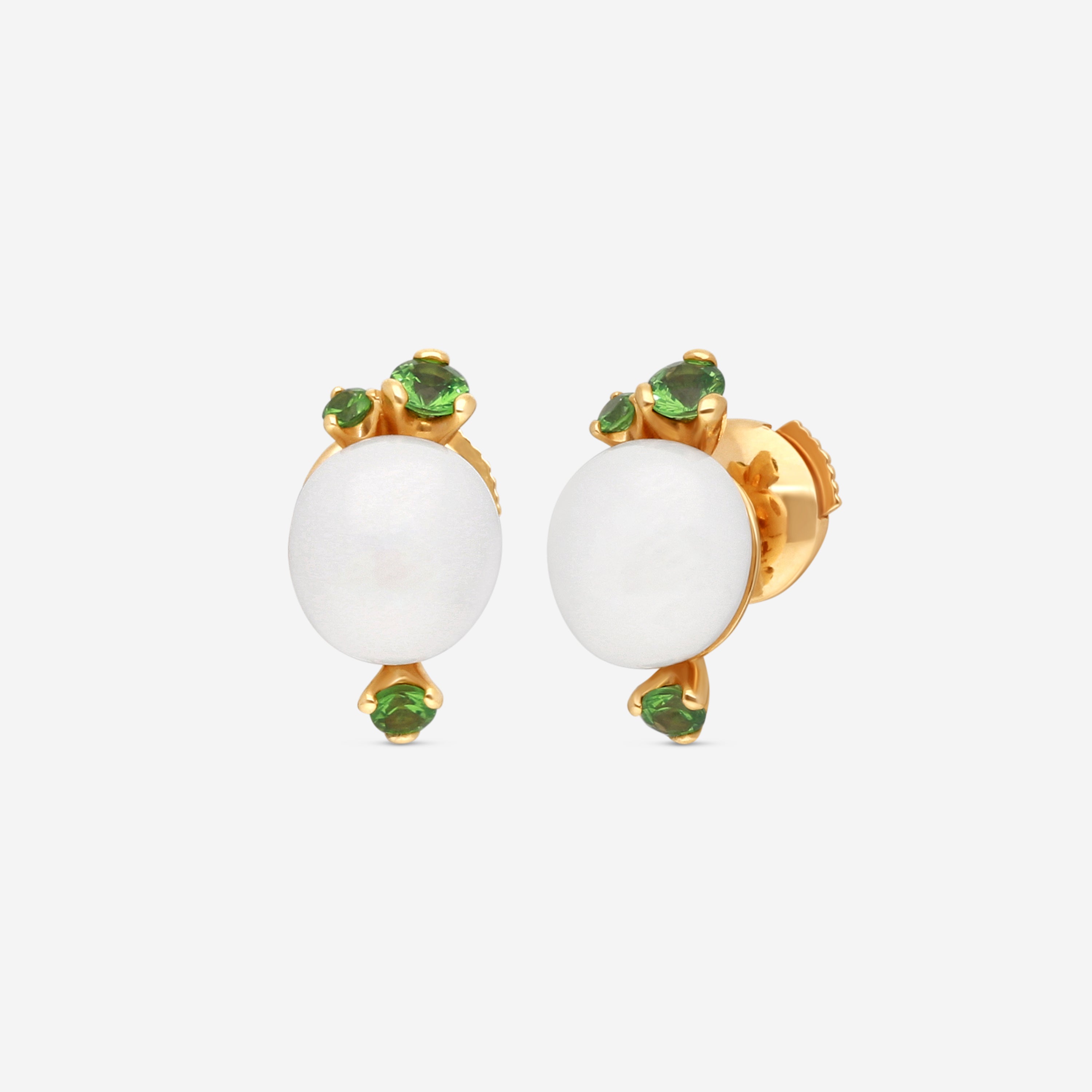 Pomellato Capri 18K Rose Gold White Ceramic & Green Tsavorite Earrings O.B612/O7/CBTZ - THE SOLIST