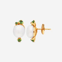Pomellato Capri 18K Rose Gold White Ceramic & Green Tsavorite Earrings O.B612/O7/CBTZ - THE SOLIST