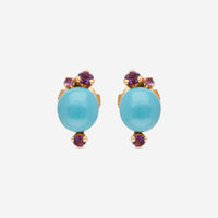 Pomellato Capri 18K Rose Gold Blue Ceramic & Rhodolite Earrings O.B612/O7/CTOI - THE SOLIST