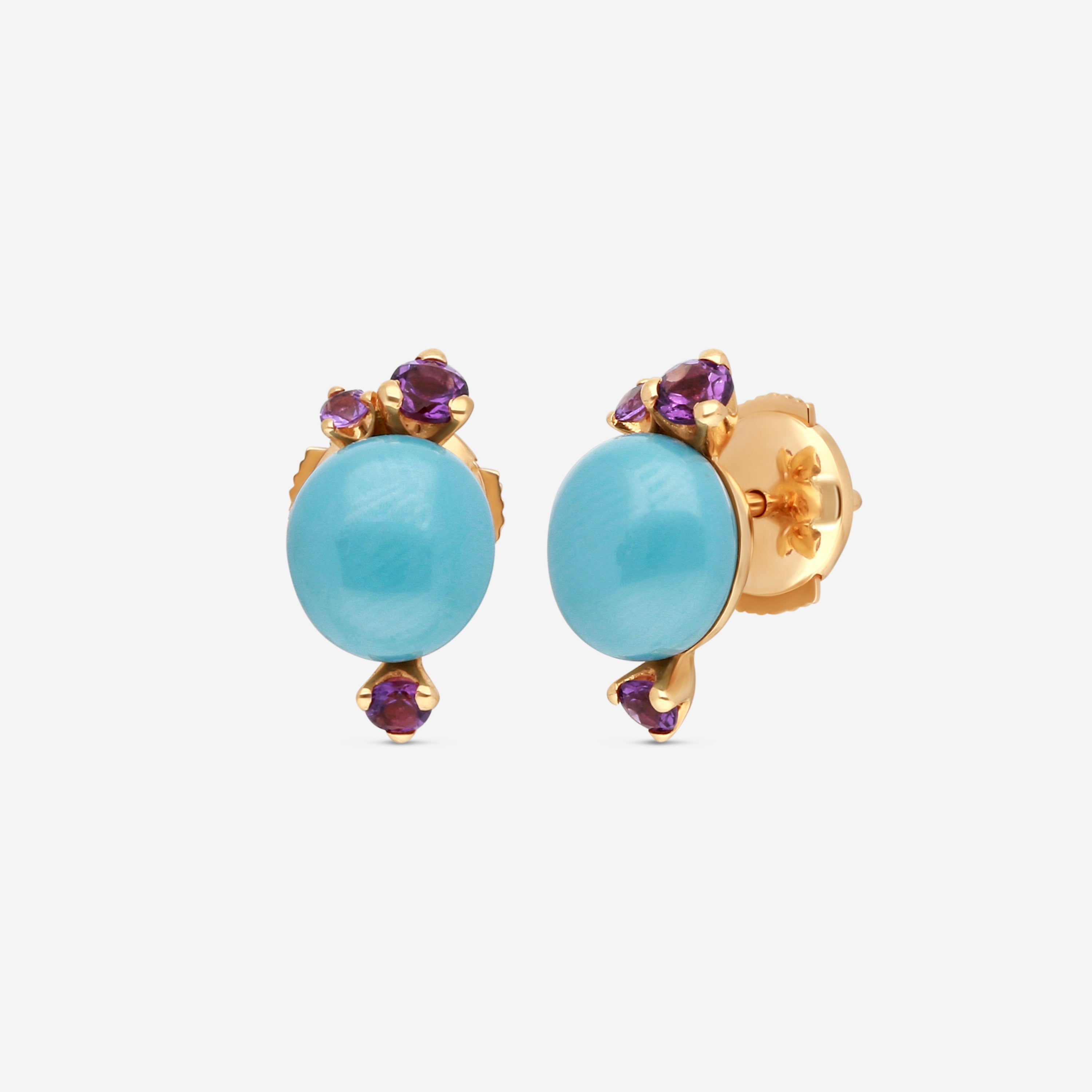 Pomellato Capri 18K Rose Gold Blue Ceramic & Rhodolite Earrings O.B612/O7/CTOI - THE SOLIST
