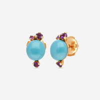Pomellato Capri 18K Rose Gold Blue Ceramic & Rhodolite Earrings O.B612/O7/CTOI - THE SOLIST