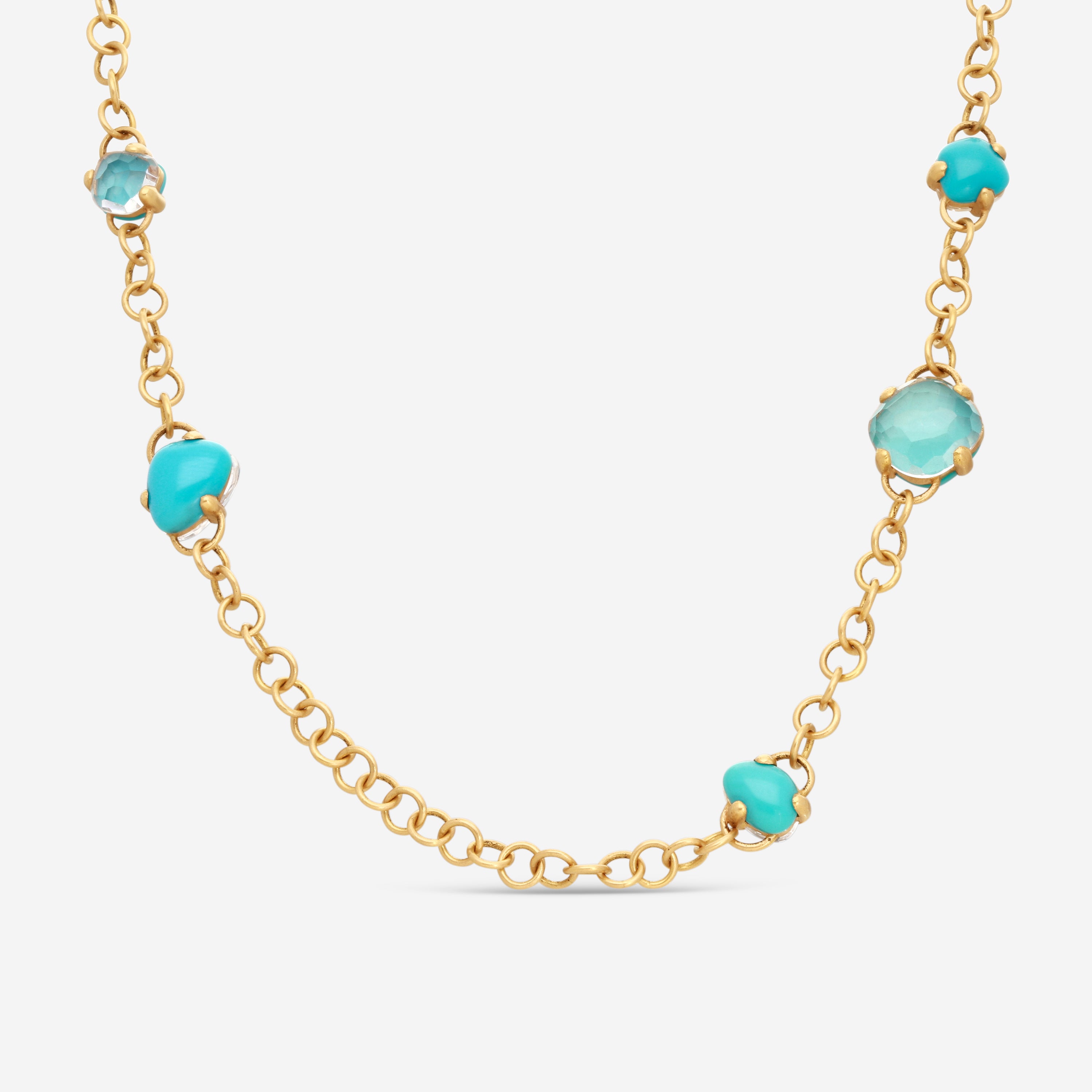 Pomellato 18K Rose Gold Turquoise & Rocca Crystal Necklace A131 - THE SOLIST