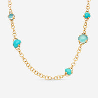 Pomellato 18K Rose Gold Turquoise & Rocca Crystal Necklace A131 - THE SOLIST