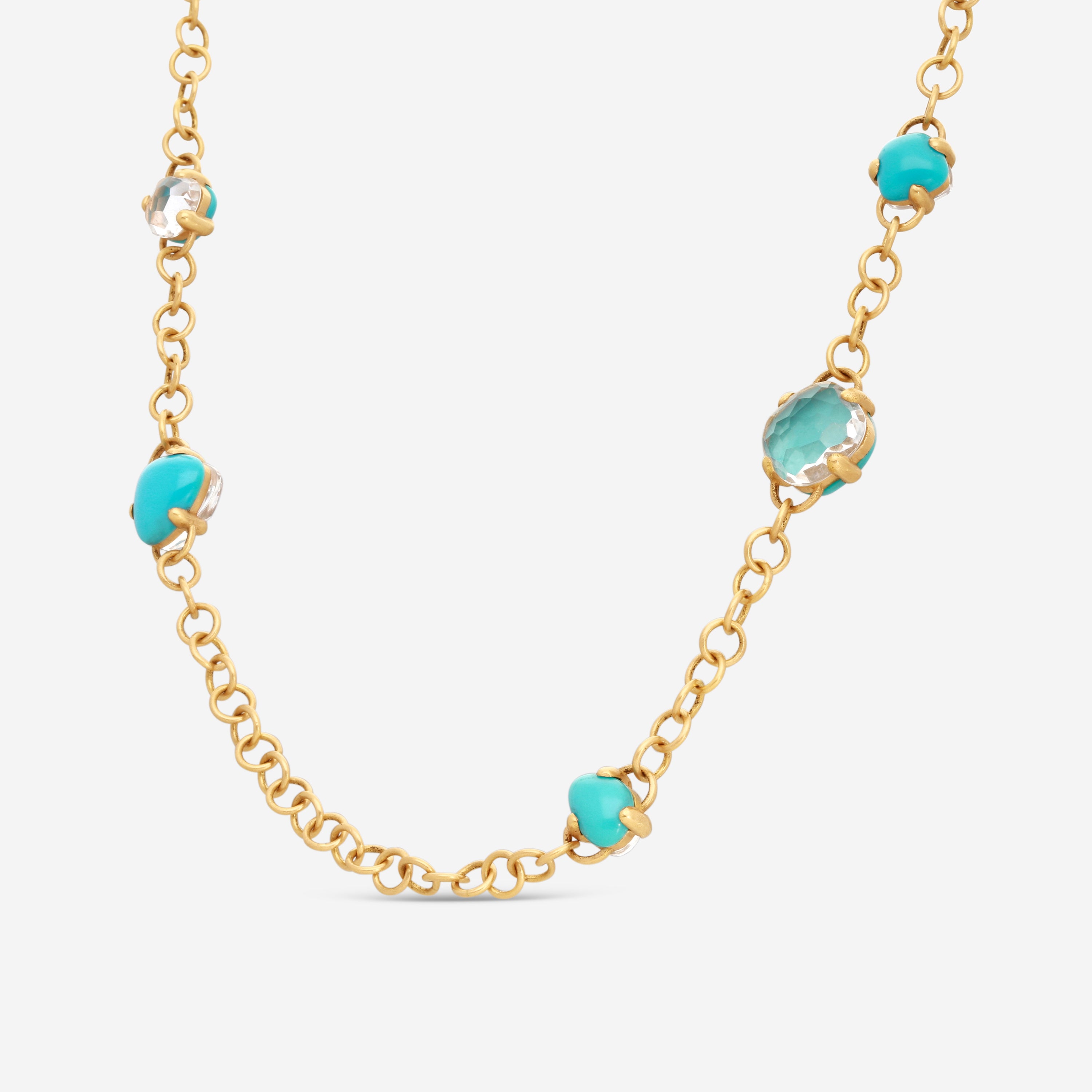 Pomellato 18K Rose Gold Turquoise & Rocca Crystal Necklace A131 - THE SOLIST