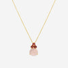 Pomellato 18K Yellow Gold Pink Milky Quartz & Tourmaline Rose Pendant F.A702/07QRT - THE SOLIST