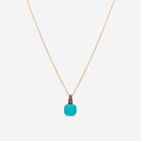 Pomellato Capri 18K Yellow Gold Turquoise & Rhodolite Pendant A137 - THE SOLIST