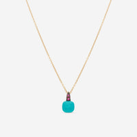 Pomellato Capri 18K Rose Gold Turquoise and Rhodolite Pendant Necklace A137-137 - THE SOLIST