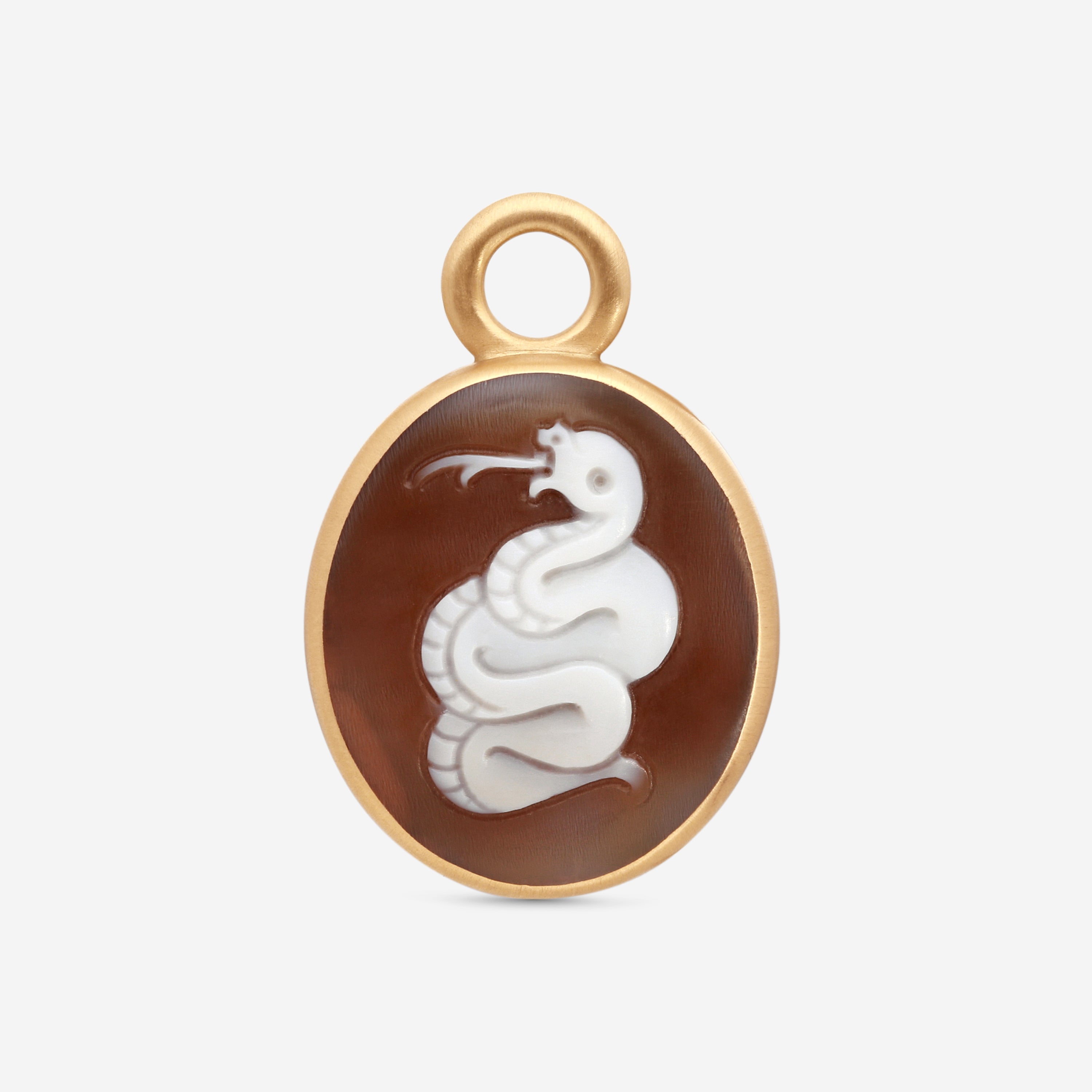 Pomellato Eva 18K Matt Yellow Gold White Agate Cameo Pendant A140 - THE SOLIST