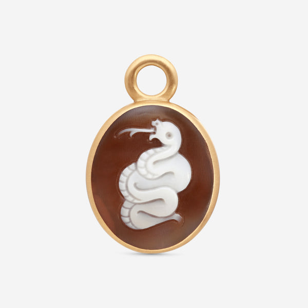 Pomellato Eva 18K Matt Yellow Gold White Agate Cameo Pendant A140 - THE SOLIST