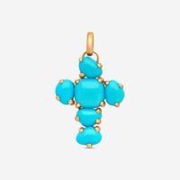 Pomellato 18K Matt Rose Gold Turquoise & Rocca Crystal Cross Pendant M.A705W07JTU - THE SOLIST