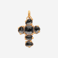 Pomellato 18K Matt Rose Gold Onyx & Rocca Crystal Cross Pendant M.A705W07JON - THE SOLIST
