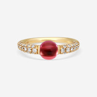 Pomellato 18K Yellow Gold Garnet Rodolite & Brown Diamond Ring Sz. 6.5 A.B213TBR07 - THE SOLIST