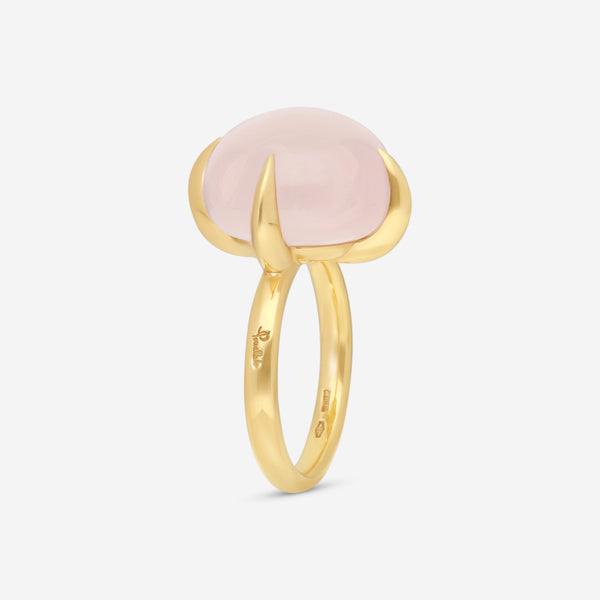 Pomellato Veleno 18K Yellow Gold Rose Quartz Ring Sz. 7 A.B303/07/QR - THE SOLIST