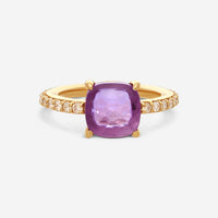 Pomellato 18K Yellow Gold Diamond & Amethyst Ring Sz. 6 A.A50907BR01 - THE SOLIST