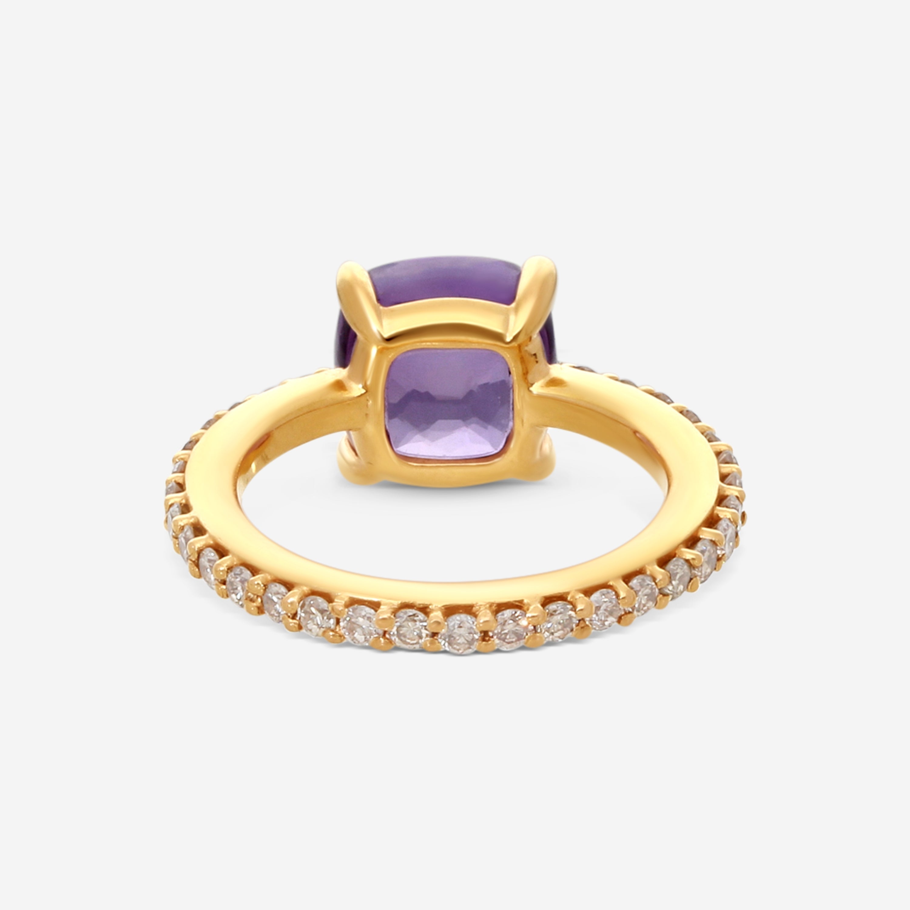 Pomellato 18K Yellow Gold Diamond & Amethyst Ring Sz. 6 A.A50907BR01 - THE SOLIST