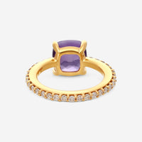 Pomellato 18K Yellow Gold Diamond & Amethyst Ring Sz. 6 A.A50907BR01 - THE SOLIST