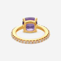 Pomellato 18K Yellow Gold Diamond & Amethyst Ring Sz. 6 A.A50907BR01 - THE SOLIST