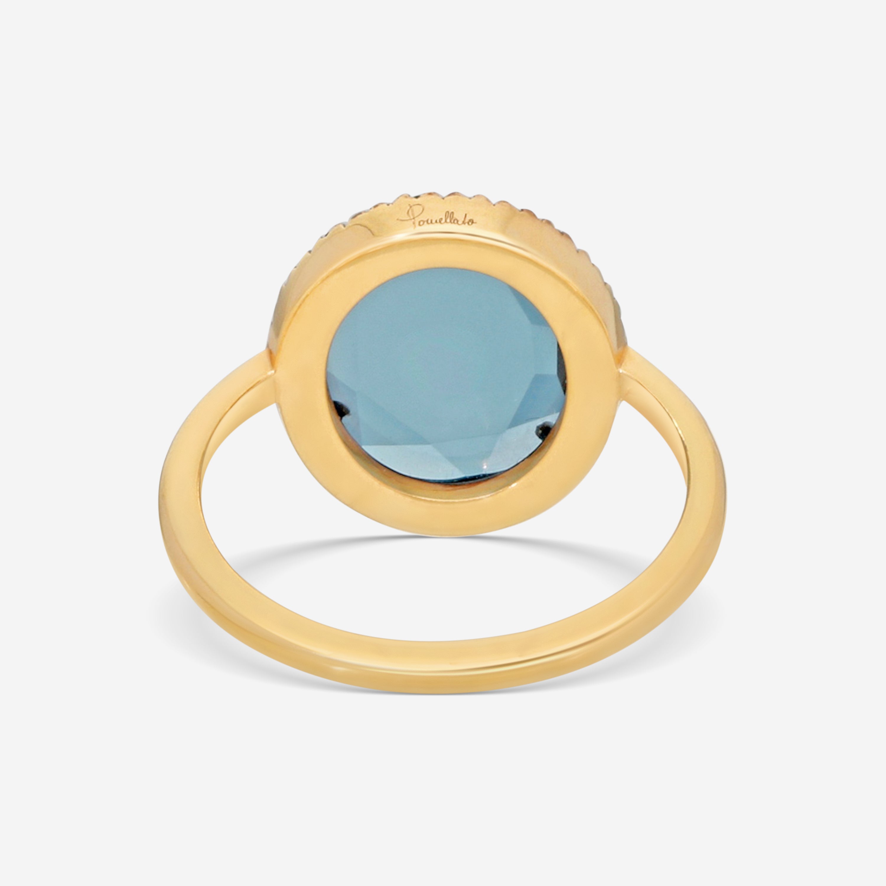 Pomellato 18K Yellow Gold Diamond, Blue London Topaz & Tsavorite Ring Sz. 4.25 A.B307/07TLTZ - THE SOLIST