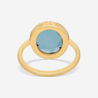 Pomellato 18K Yellow Gold Diamond, Blue London Topaz & Tsavorite Ring Sz. 4.25 A.B307/07TLTZ - THE SOLIST