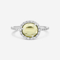 Pomellato 18K White Gold Diamond & Green Peridot Ring Sz. 5.5 A105 - THE SOLIST