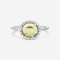 Pomellato Colpo di Fulmine 18K White Gold Peridot Diamond Ring Sz. 6.25 A105-105 - THE SOLIST