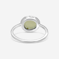 Pomellato 18K White Gold Diamond & Green Peridot Ring Sz. 5.5 A105 - THE SOLIST