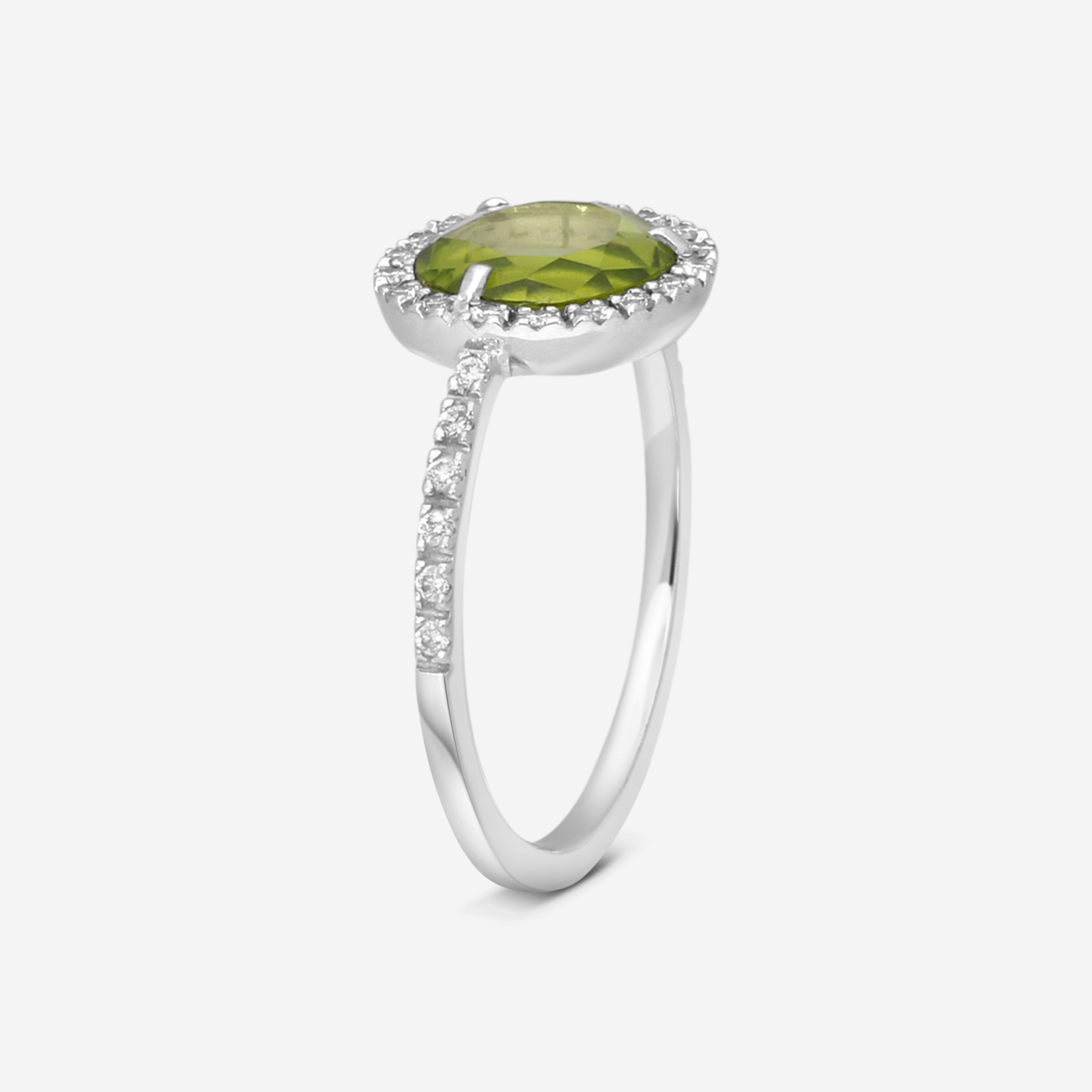Pomellato 18K White Gold Diamond & Green Peridot Ring Sz. 5.5 A105 - THE SOLIST