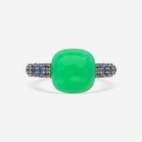 Pomellato Capri 18K Yellow Gold Blue Sapphire & Chrysoprase Ring Sz. 6.5 A125 - THE SOLIST