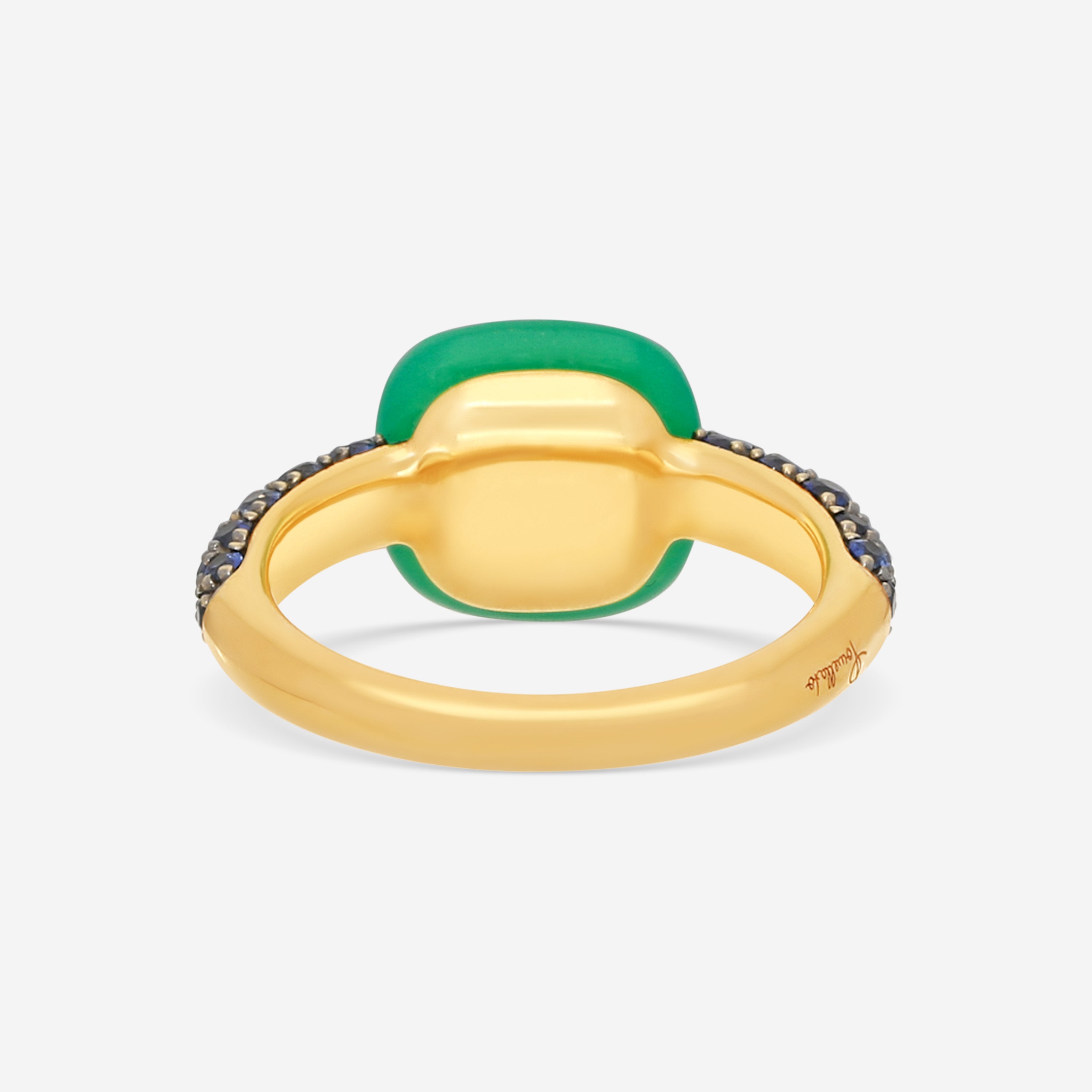 Pomellato Capri 18K Yellow Gold Blue Sapphire & Chrysoprase Ring Sz. 6.5 A125 - THE SOLIST