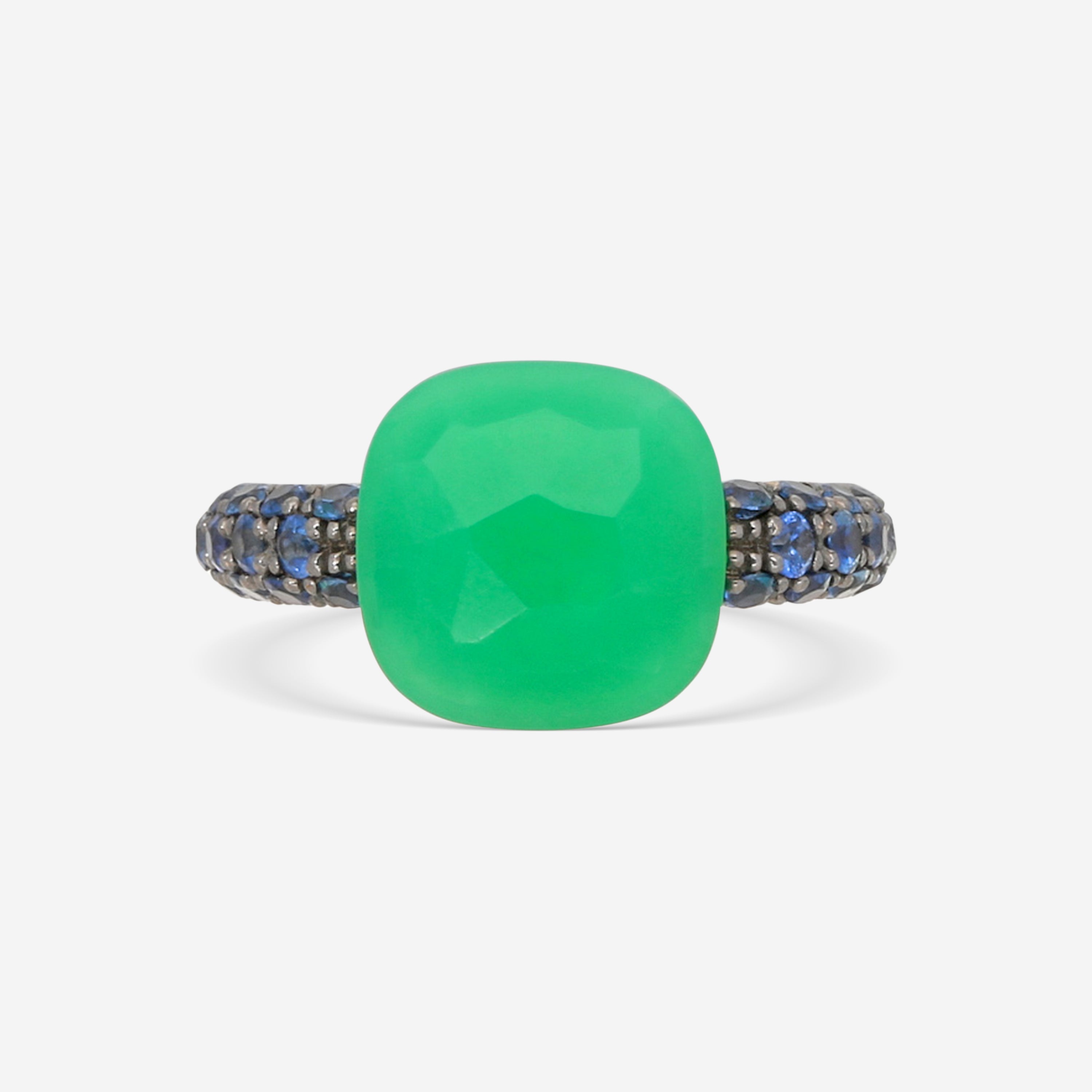Pomellato Capri 18K Yellow Gold Blue Sapphire & Chrysoprase Ring Sz. 5.75 A126 - THE SOLIST