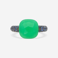 Pomellato Capri 18K Yellow Gold Blue Sapphire & Chrysoprase Ring Sz. 5.75 A126 - THE SOLIST