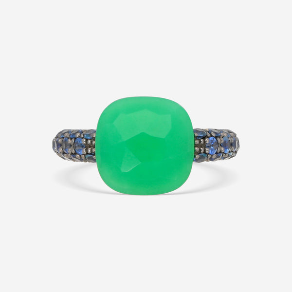Pomellato Capri 18K Yellow Gold Blue Sapphire & Chrysoprase Ring Sz. 5.75 A126 - THE SOLIST