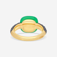 Pomellato Capri 18K Yellow Gold Blue Sapphire & Chrysoprase Ring Sz. 5.75 A126 - THE SOLIST